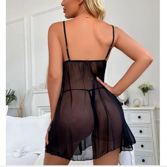 Women Sexy Lingerie Lace Chemise Babydoll Sleepwear Bridal Underwear G-string US - Picture 4 of 4